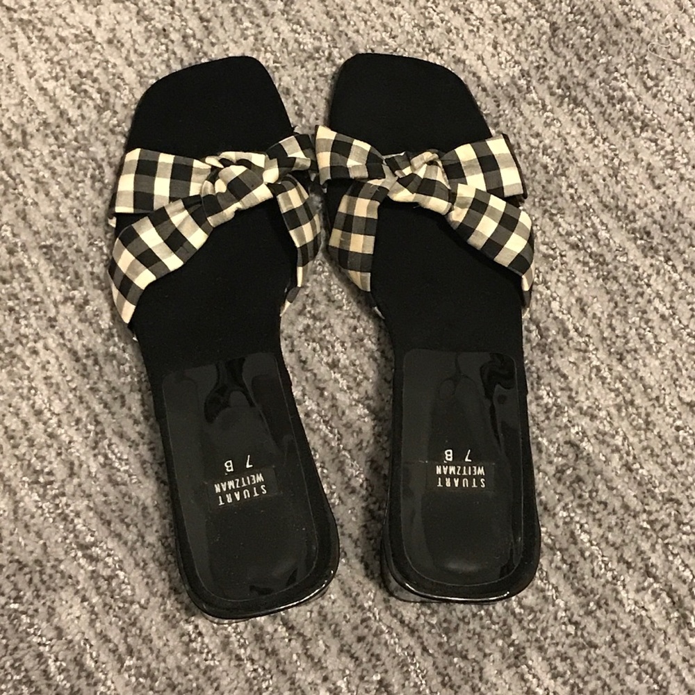 Stuart Weitzman Gingham Mules - Size 7